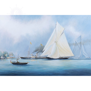 Impression sur toile Britannia et Vigilant off the Royal Yacht Squadron Headquarters 89.15Lx3.3Wx59.7H cm - Product Image 2