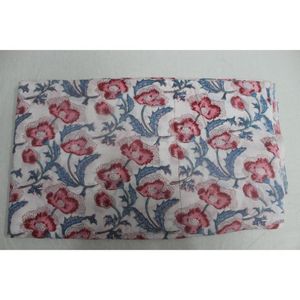 White-Colour <b>Red</b> Flower Print Hand Block Printed Cotton Fabric Wholesale Lightweight Cotton Fabric Indian Floral Dress Making - Product Image 5