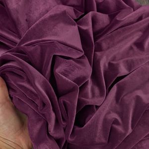 Dark Wine Micro Velvet Fabric 100% Polyester Woven Brushed Sueded Medium Weight 130 GSM Modern Plain Apparel Decor Textile - Product Image 1