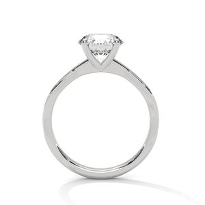 Anillo de compromiso clásico con diamante cultivado en laboratorio de corte redondo brillante, oro blanco sólido de 14K, certificado GRA, con engaste de cuatro puntas para mujer - Product Image 3
