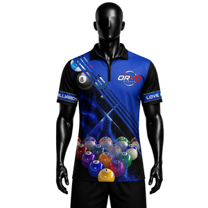 เสื้อโบว์ลิ่งผู้ชาย ORVO SPORTS แขนสั้น พิมพ์ลายแบบ Sublimation ผ้าเทอร์รี่ ระบายอากาศ แห้งเร็ว โพลีเอสเตอร์ 100% สีดำ - Product Image 3