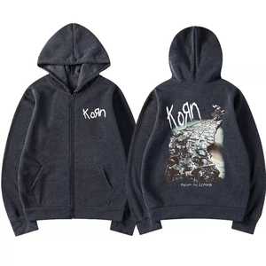 Korn Men's Black Hooded Pullover Sweatshirt Regular Fit Cotton French Terry Casual Streetwear Eco-Friendly 300g Winter Wear - Product Image 6