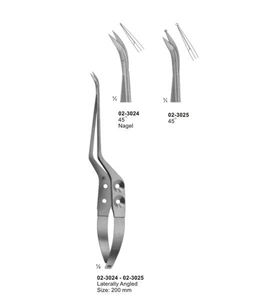 Micro Tijeras Nagel Bayonet 45 °   Tijeras de Bayoneta Microquirúrgicas Anguladas de Acero Inoxidable de 200 mm, Instrumento Médico de Precisión - Product Image 1