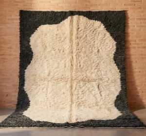 Tapis berbère marocain Beni Ourain noué à la main, 100% laine, géométrique, style bohème, sur mesure, vente en gros - Product Image 3