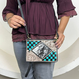 2025 nuevo diseño de cuero a cuadros con herramientas manuales bolsos pequeños para mujer de cuero de vaca genuino de lujo Mini bolso de mano para mujer - Product Image 4