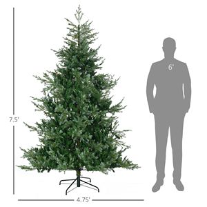 Albero di Natale Artificiale 210 cm con Apertura Automatica, Rami Facili da Modellare, Base in Acciaio e Luci LED Verdi in PE PVC, Decorazione Natalizia - Product Image 3