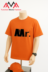 เสื้อยืดชายหาดผู้ชาย ผ้าฝ้าย 100% ปักลายรูปภาพ พิมพ์ลาย 300 กรัม สีส้ม สั่งซื้อได้ใน 64 จังหวัด - Product Image 4
