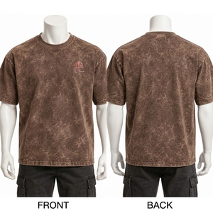 Fabricant de T-shirts Streetwear Personnalisés 100% Coton Décontracté Coupe Oversize Boxy Lavage Acide Uni Impression DTG DTF Faible MOQ Fournisseur en Gros - Product Image 6