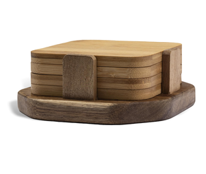 Posavasos de Madera de Alta Calidad, Posavasos de Madera con Logotipo Personalizado para Vasos y Tazas, Alfombrillas Antideslizantes Modernas para Mesa, Grosor de 6 mm - Product Image 3