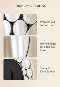 <b>Round</b> <b>Wall</b> <b>Mirror</b> Pebble Design Decorative <b>Mirror</b> for Bathroom Bedroom Living Room Modern | Stylish <b>Wall</b> Mounted Home 32 Inches - Product Image 5