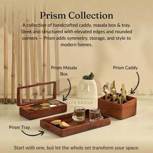 Boîte à épices en bois artisanale de qualité supérieure avec cuillère en bois |   Boîte à épices à 9 compartiments avec couvercle en acrylique et cuillère - Product Image 5