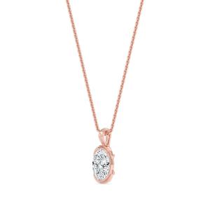 Colgante de Diamante Ovalado de 1.00 CTW Creado en Laboratorio en Oro Rosa de 10 Quilates, Joyería para Mujer, Diseño de Lujo - Product Image 3