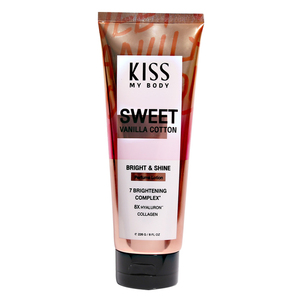Loción Perfumada Blanqueadora Kiss My Body Bright & Shine, Aroma Dulce a Vainilla y Algodón, 226g, Cuidado de la Piel Ecológico y de Lujo, Indulgencia para el Cuidado Personal - Product Image 4