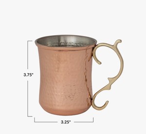 Taza Emily Copper Mule con Asa de Latón, Gran Capacidad, Diseño Minimalista - Product Image 3