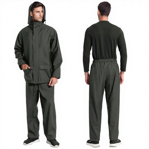 SELF INDUSTRIES Men's <b>Waterproof</b> Windproof Breathable Wool/Polyester Safari Jacket Stand Collar Wool Liner Single Button Closure - Product Image 2