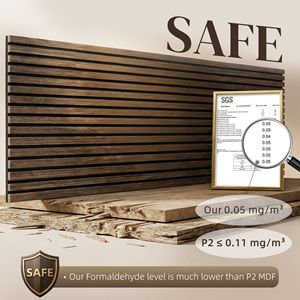 Pannelli Acustici in Legno di Noce 47 x 24 Pollici, Set da 4, Fonoassorbenti a Doghe per Decorazione Pareti Domestiche - Product Image 5