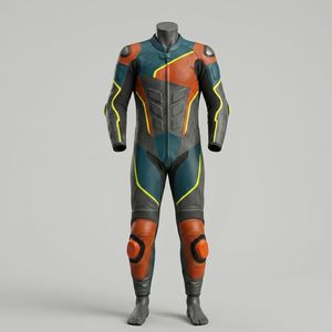 Combinaison de course moto professionnelle en cuir de vachette, homologuée CE, respirante, équipement de protection pour la conduite à moto - Product Image 2
