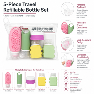 Portable cosmetic <b>containers</b> 5 piece camping <b>travel</b> toiletry bottle set - Product Image 4