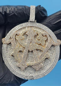 Designer Alphabet Letter Pendant Fully Iced Hip Hop Jewelry Moissanite Diamond Custom <b>Name</b> <b>Chain</b> Pendant - Product Image 2