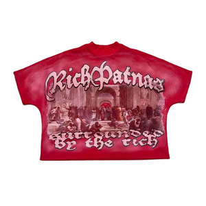 Camiseta Estampada para Hombre con Lavado Ácido Vibrante y Atrevido, Logotipo Personalizado, Manga Corta, Corte Regular, Ecológica, de Lana Peinada, para el Guardarropa Diario - Product Image 1