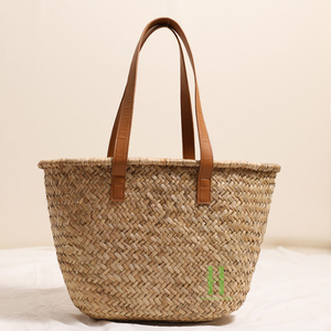 Handmade Wholesome <b>Wicker</b> Eco-Friendly <b>Basket</b> Woven Hanging <b>Storage</b> HandBag Shopping Picnic Summer Gifts Laundry Vietnam - Product Image 3