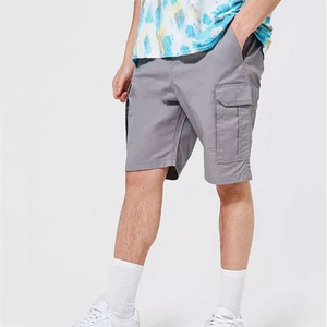 Pantalones Cortos Cargo Grises para Hombre, Cintura Media, Elásticos, Transpirables, de Lona, Casuales, Tipo Bermuda, con Bolsillos - Product Image 6