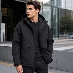 Hot Sale Custom Mens Winter Jacket Hooded Jacket Polyester Winter Zip Front Loose Fit Outdoor <b>Bubble</b> <b>Coat</b> Custom Logo Wholesale - Product Image 5