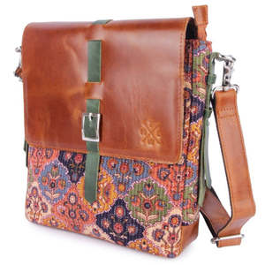 Genuine Leather Crossbody Bag Patterned Flap Shoulder Laptop BagLarge Capacity Lightweight Handbag for Travel Daily Use - Product Image 5