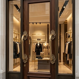 Manija de Puerta de Latón Macizo Andromeda con Placa Trasera Decorativa Ornamental |   Herrajes Arquitectónicos para Puertas de Hoteles de Lujo de 10 Pulgadas - Product Image 5