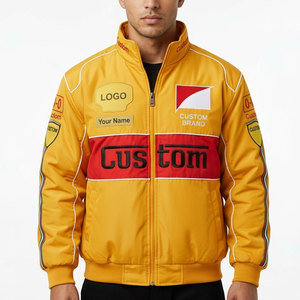 เสื้อแจ็คเก็ตแข่งรถแบบกำหนดเองสำหรับผู้ชาย รับทำโลโก้ OEM สไตล์สปอร์ต ผู้ผลิตเสื้อแจ็คเก็ตบอมเบอร์ - Product Image 1
