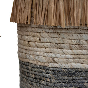 Organisateur de décor à la maison de panier tissé par jonc de mer naturel pour le stockage - Product Image 5