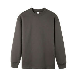 Sudadera Unisex de Cuello Redondo Gris Claro para Otoño, Mezcla de Poliéster/Algodón, Corte Regular Informal, Lisa, Anti-Pilling, de Secado Rápido - Product Image 5