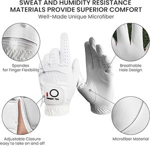 Amy Sport Gants de golf pour droitier, à doigts entiers, anti-humidité, respirants, antidérapants, avec sangle de poignet réglable, unisexe - Product Image 3