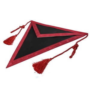 Scottish Rite Apron Triangular Black Hand Embroidery With <b>Red</b> <b>Ribbon</b> & Tassels Elegant And Versatile Designed Masonic Apron - Product Image 2