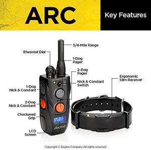 Collar de Adiestramiento para Perros Dogtra ARC Slim Ergonómico con Alcance de 3/4 de Milla y Control Preciso de 127 Niveles a través de Pantalla LCD - Product Image 2