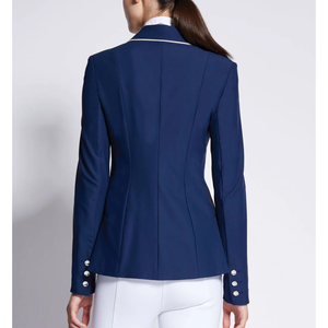 Chaqueta de equitación para mujer Marginal Sports, color verde oliva, con ribetes blancos y cierre frontal de 4 botones - Product Image 5
