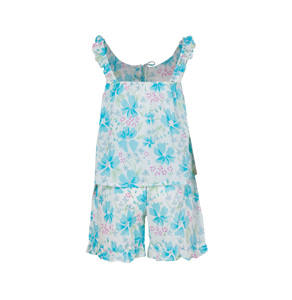 Pantalones Cortos de Algodón con Estampado Floral para Mujer, Ropa de Estar Suave, Pantalones de Pijama Casuales de Verano, Ligeros, Transpirables y Cómodos - Product Image 1