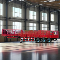 Prix d'usine 40 pieds 3 essieux semi-remorque camion bétail ferme cargaison avec clôture en acier pour le transport d'animaux de ferme pour l'agriculture