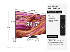 ข้อเสนอที่ดีที่สุดปี 2026 ทีวี QLED 85 นิ้ว ใหม่เอี่ยม ของแท้ 8K Vision AI Smart จากเกาหลีใต้ - Product Image 3