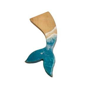 Planche à découper moderne en bois avec design océanique en résine bleue, finition miroir haute brillance, durable, décoration de cuisine - Product Image 4