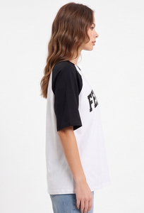 Casual Short Sleeve Raglan Oversize T-Shirt <b>Women's</b> Crew Neck Loose Fit Plus Size Cotton Jersey Tee <b>Top</b> with Logo - Product Image 3