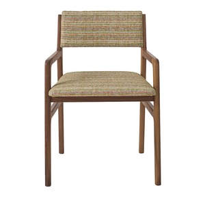 Chaise de salle à manger en bois massif haut de gamme avec accoudoirs rembourrés en tissu, design contemporain, fournisseur de mobilier hôtelier - Product Image 5