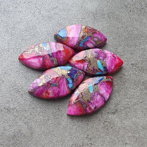 Turquesa Natural Rosa de Ostra Espinosa Calibrada en Forma de Marquesa para Joyería, Todos los Tamaños Disponibles al por Mayor - Product Image 1