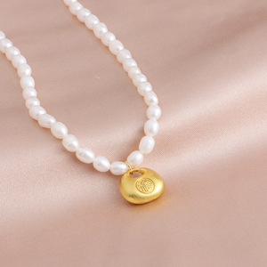 สร้อยคอสไตล์จีนดั้งเดิมอเนกประสงค์ ไข่มุกน้ำจืดธรรมชาติ แฟชั่นย้อนยุค นำโชค รุ่นใหม่ - Product Image 4