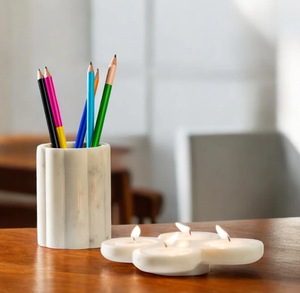 Elegant Round <b>Pen</b> Pencil Holder Made From <b>White</b> Marble <b>Pen</b>/Pencil storage Crafts stylish & Decor office Products - Product Image 5