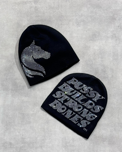 Gorros de punto personalizados con estampado gráfico de ropa urbana, diseño de signo de dólar, sonrisa, estrella y onda, gorros de invierno unisex, venta al por mayor. - Product Image 1