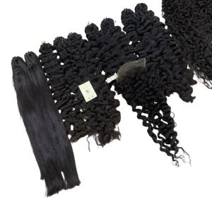 Extensiones de Cabello Rizado Birmano de Alta Calidad y Paquetes de Cabello Liso Natural, Cierre de Encaje Suizo Crudo 5x5 HD, Pelucas - Product Image 1