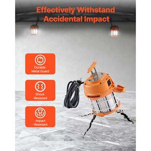 60W <b>Dimmable</b> <b>LED</b> Temporary Work <b>Light</b> Durable Water Resistant 8200 lm Linkable 12 Units <b>Ceiling</b> Stand for Job Sites UK Included - Product Image 5
