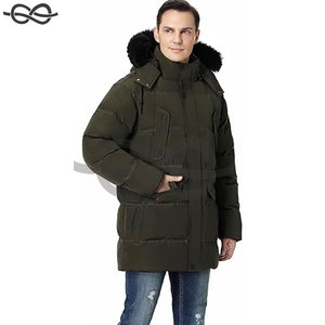 Manteau d'hiver pour homme avec capuche amovible, doudoune longue épaisse, parka chaude matelassée pour temps froid, isolée - Product Image 2