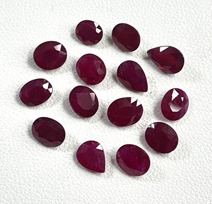 100% Natural African <b>Ruby</b> Heated 5x6mm Calibrated Oval Pear Cut Pinkish Red Color 21.97 Cts. Loose Gemstone for Jewellery Making - Product Image 1